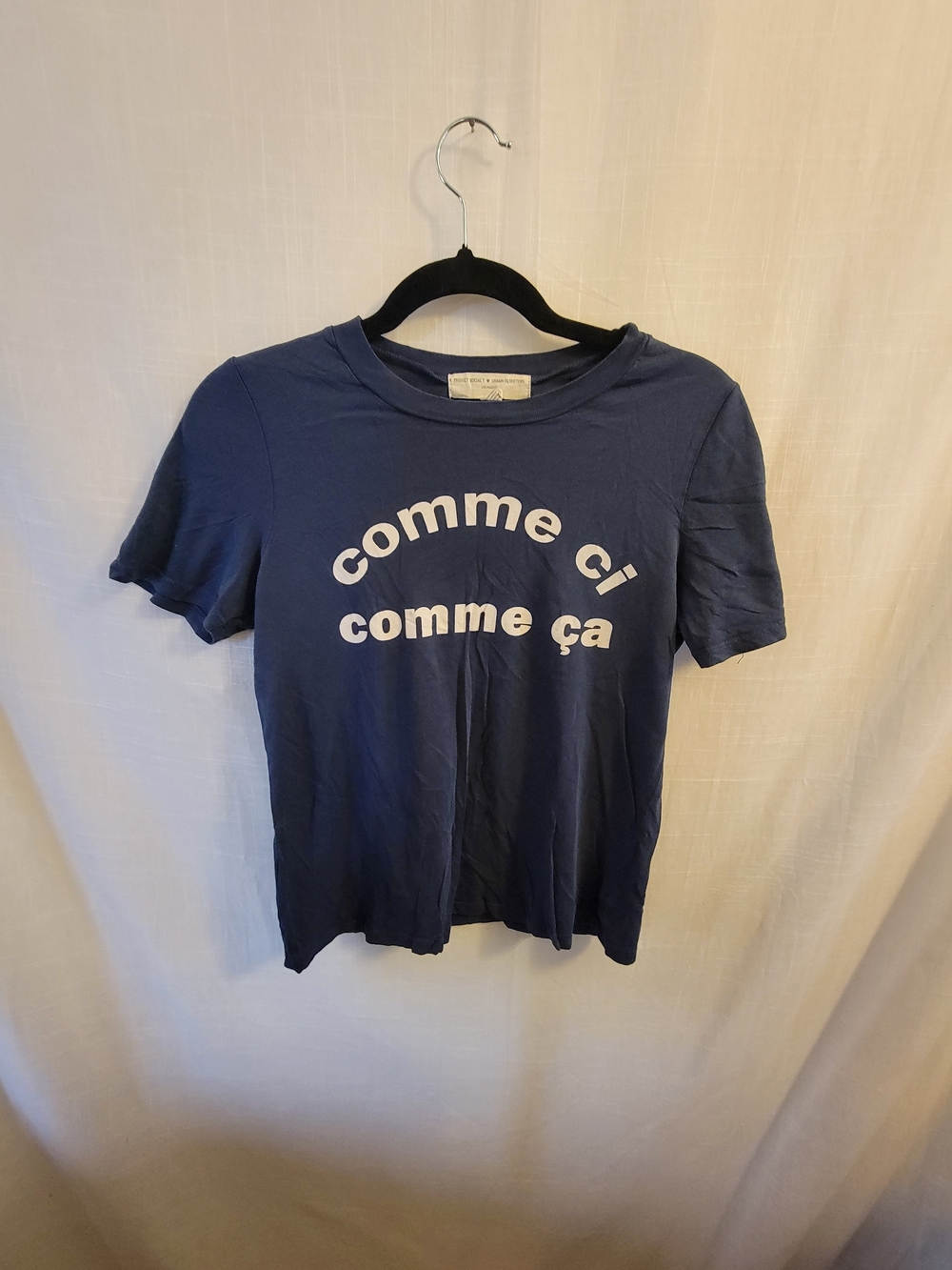 Project Social T Navy Graphic Tee with White Text/S